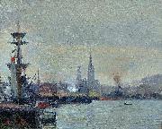 Joseph Delattre Le Port de Rouen USA oil painting artist